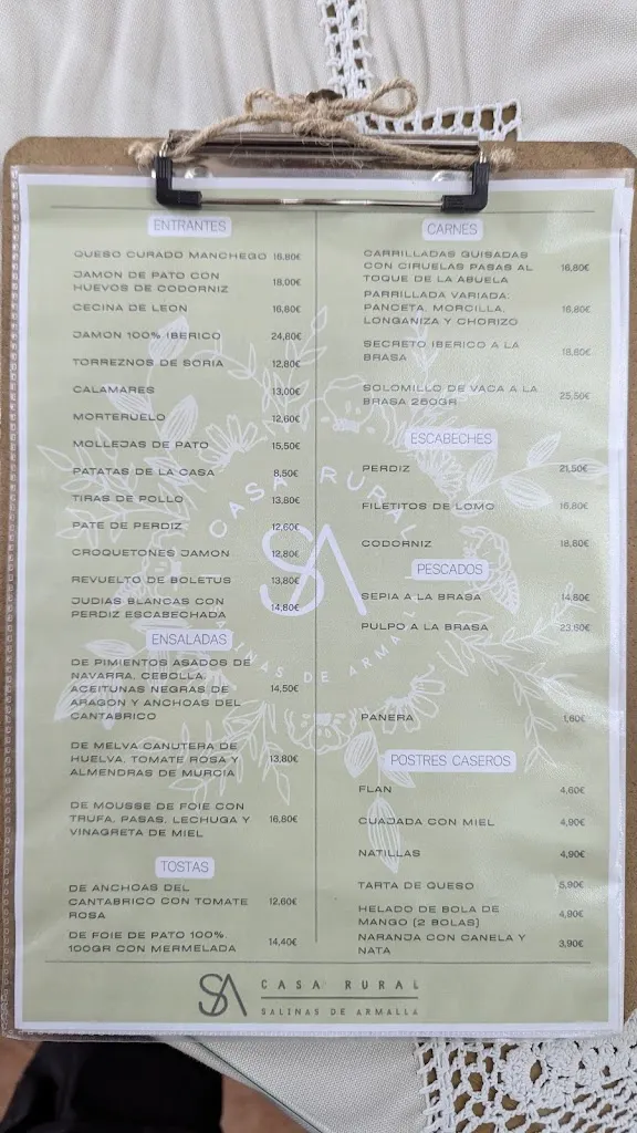 Menu_Restaurante Casa Rural Salinas de Armalla_Baños de Tajo_image_1