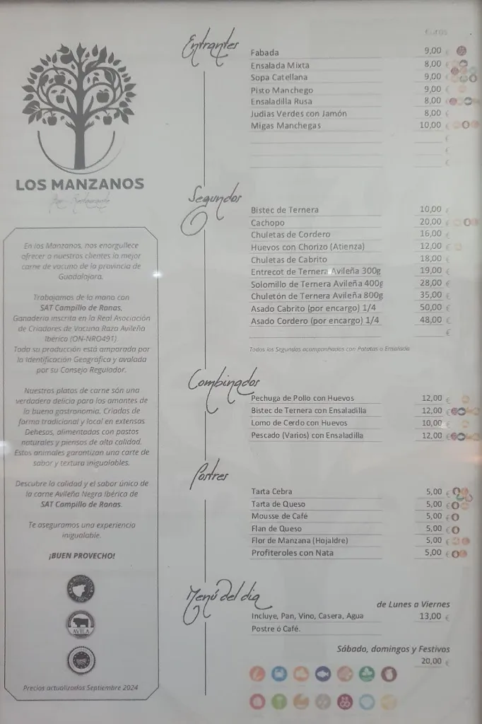Menu_Bar-Restaurante “Los Manzanos”_Campillo de Ranas_image_1