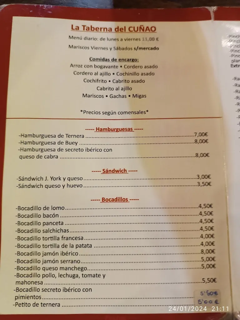 Menu_La Taberna Del Cuñao_Cabanillas del Campo_image_2