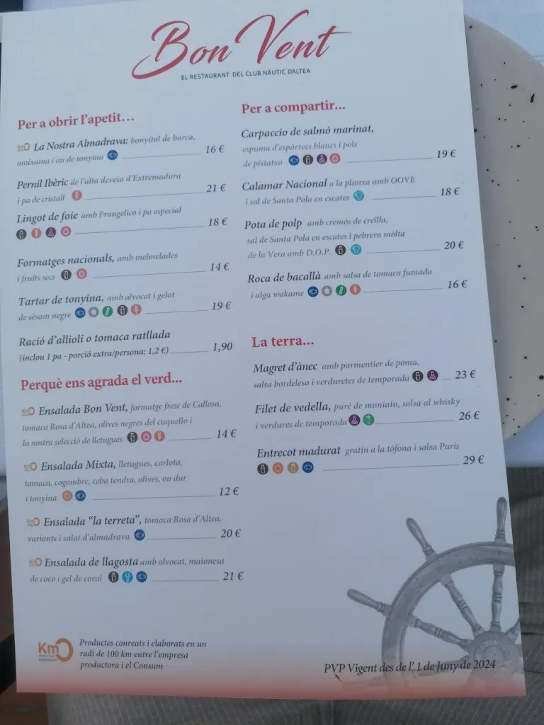 Menu_Bon Vent. Restaurante Club Náutico de Altea_Altea_image_4