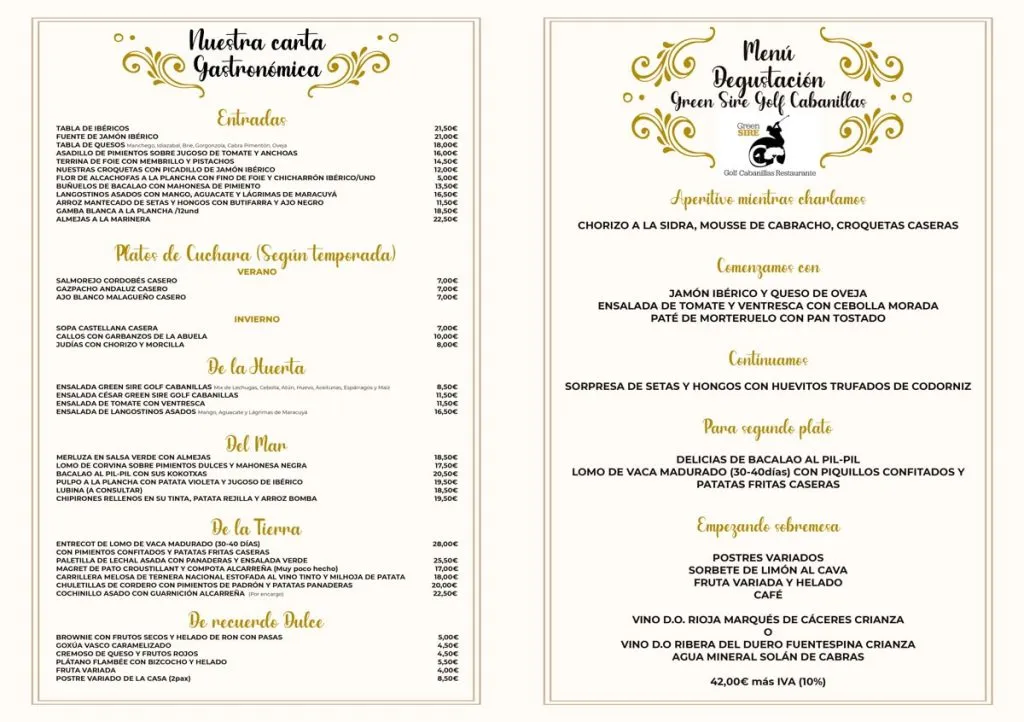 Menu_Restaurante Green Sire Golf Cabanillas_Cabanillas del Campo_image_1