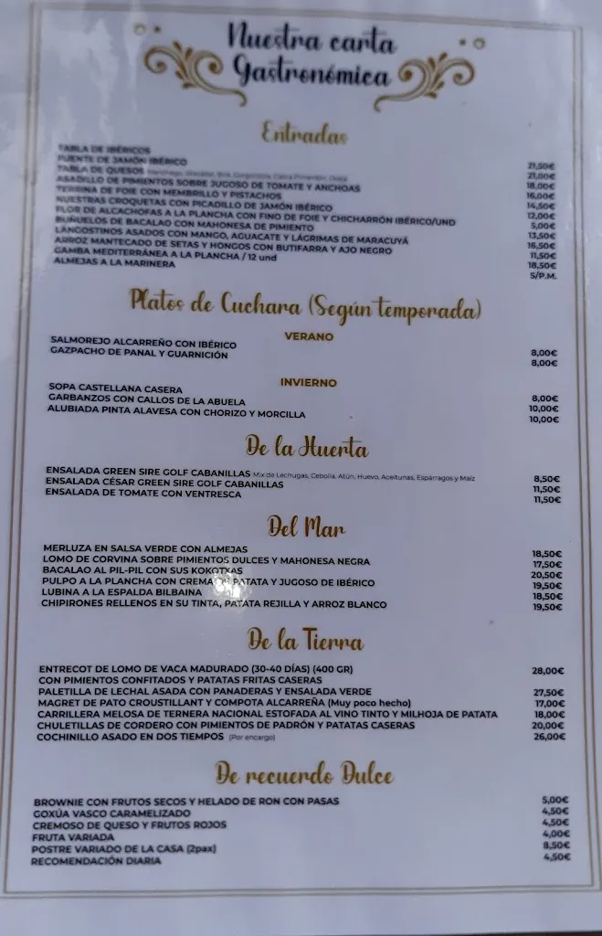 Menu_Restaurante Green Sire Golf Cabanillas_Cabanillas del Campo_image_4