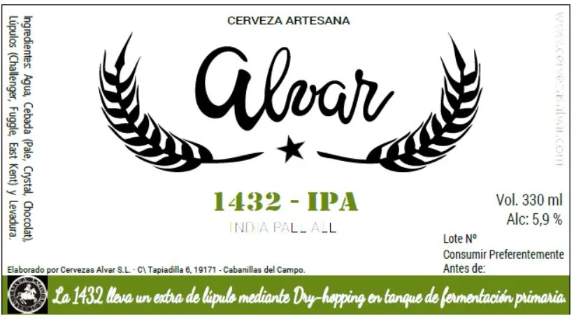 Menu_Cerveza Artesana Alvar_Cabanillas del Campo_image_1