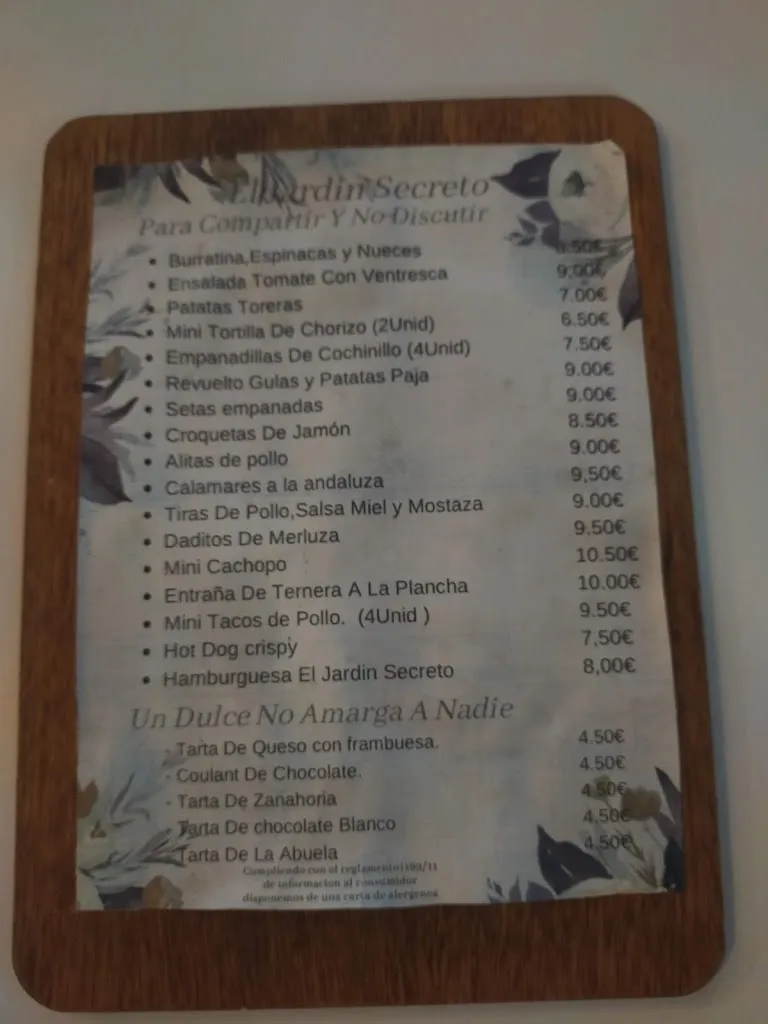 Menu_El jardín secreto azuqueca_Azuqueca de Henares_image_1
