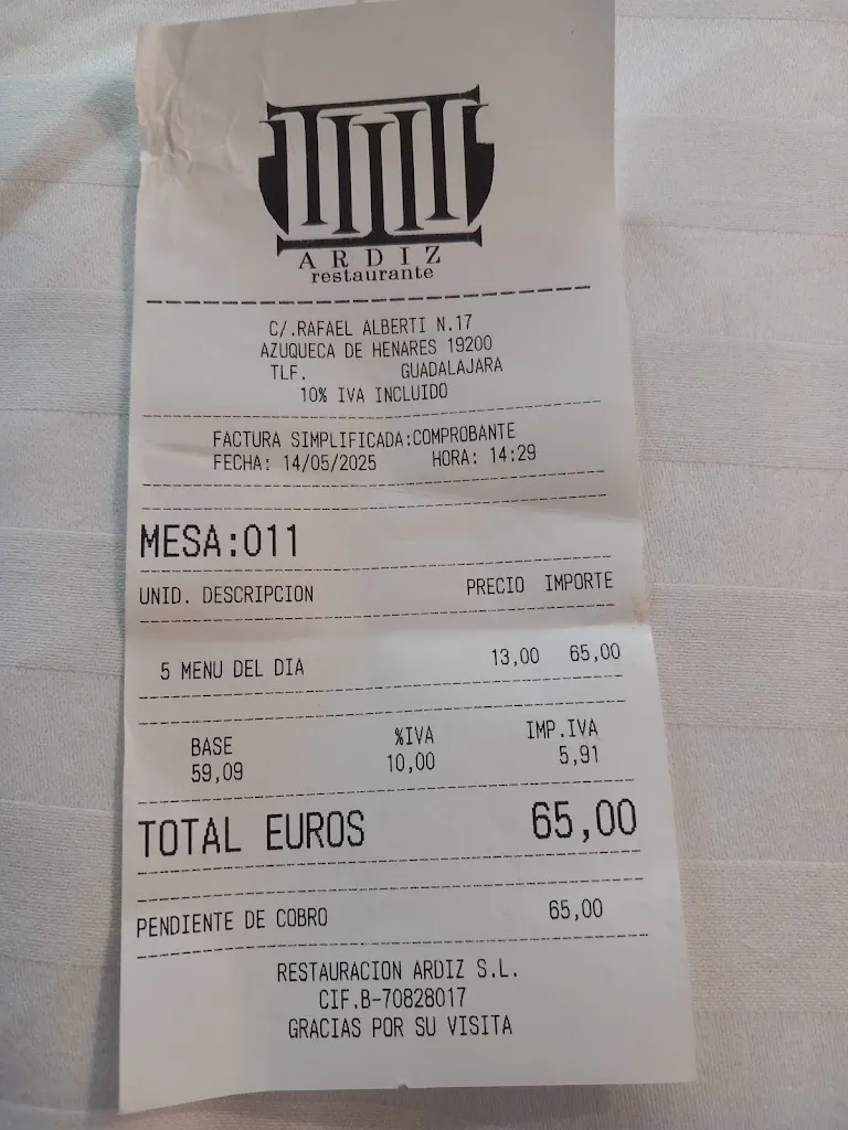 Guillermo García_Restaurante Ardiz_Azuqueca de Henares_review