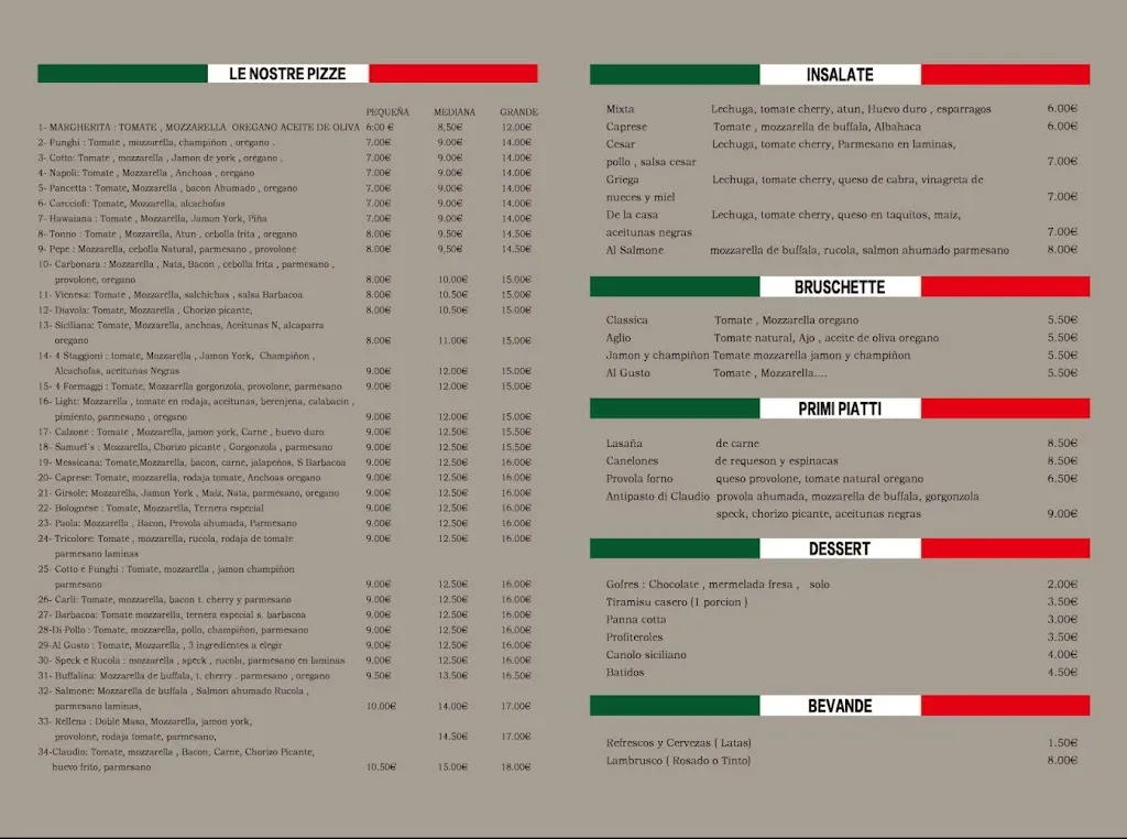 Menu_Sapori e Delizie Di Claudio_Azuqueca de Henares_image_4