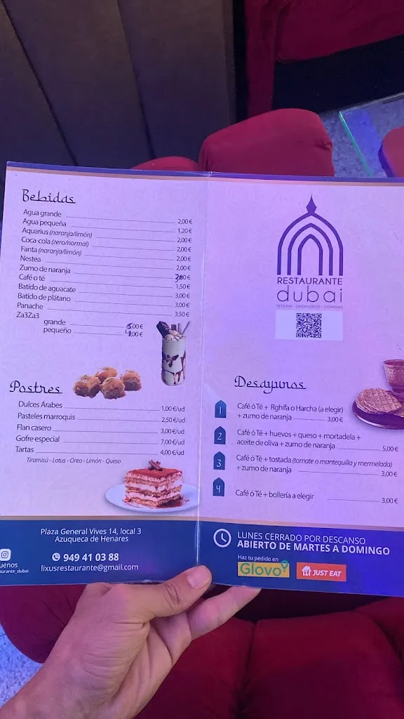 Menu_Cafeteria restaurante DUBAI_Azuqueca de Henares_image_3