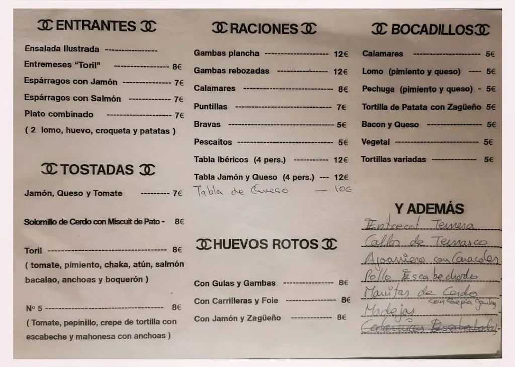 Menu_Toril Nº 5 Café Bar_Cincovillas_image_1