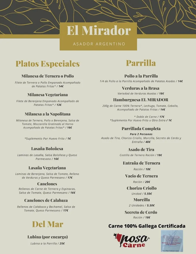 Menu_Asador Argentino El Mirador_Casar El_image_2