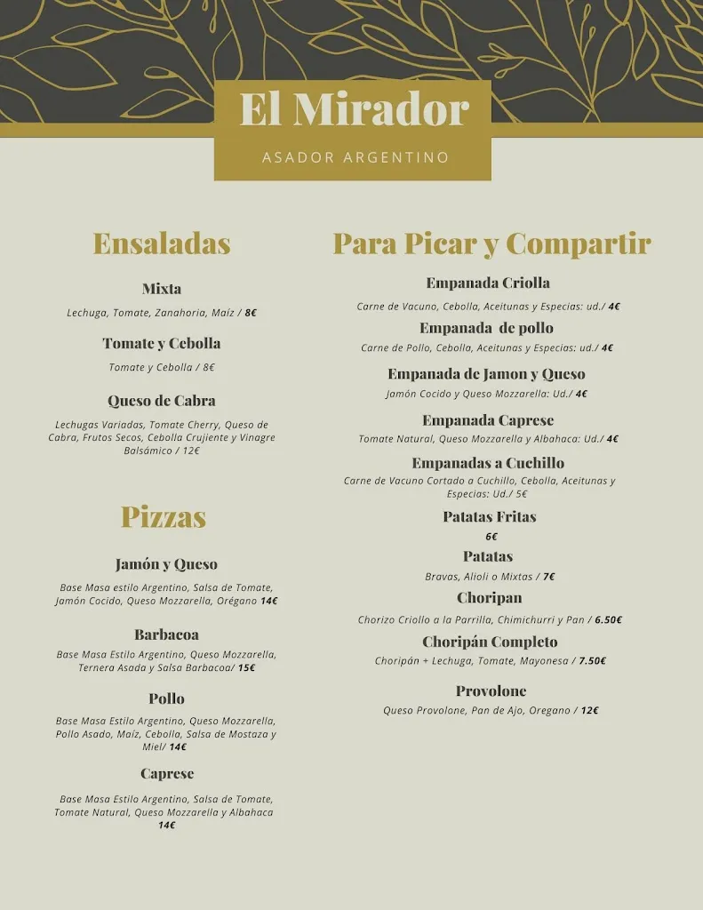 Menu_Asador Argentino El Mirador_Casar El_image_3