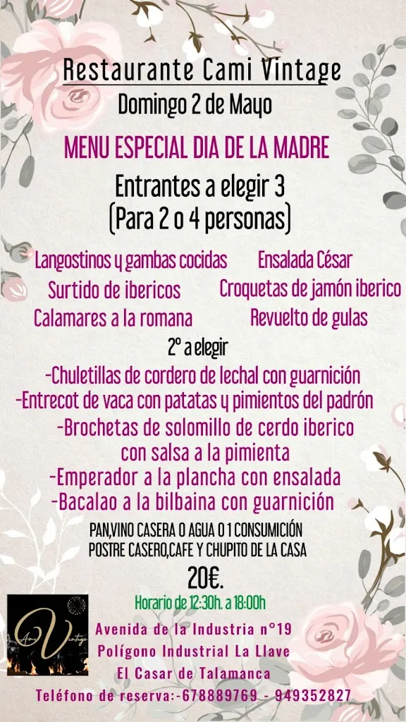 Menu_Vintage Restaurante_Casar El_image_2