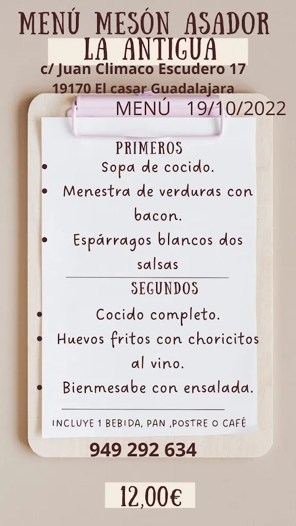 Menu_Mesón La Antigua_Casar El_immagine_1