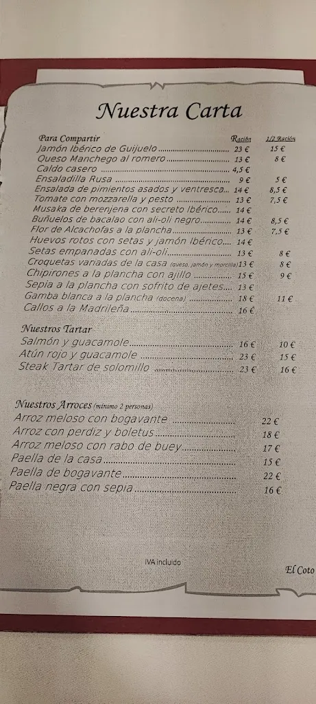 Menu_Restaurante El Coto del Casar_Casar El_image_1