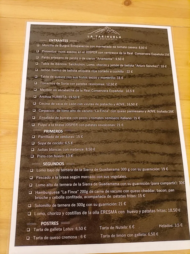 Menu_La Tarihuela_Huerce La_image_2