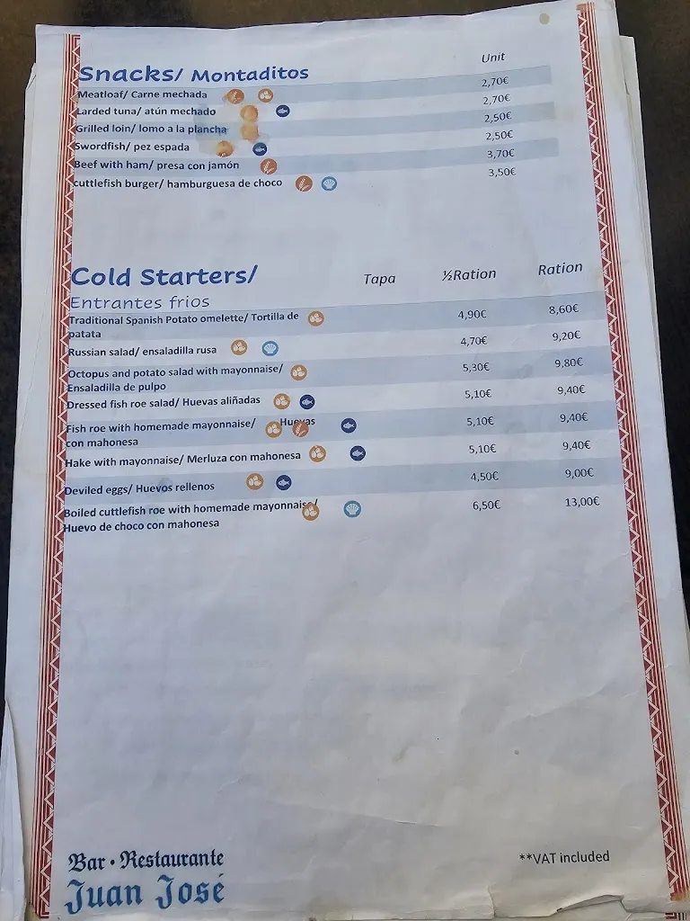 Menu_Bar Restaurante Juan José_Hueva_immagine_1