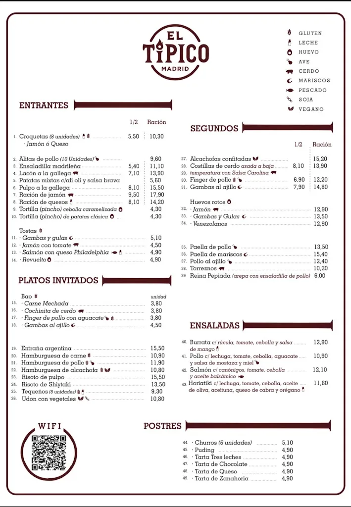 Menu_Taberna Restaurante El Típico Madrid_Olivar El_immagine_1