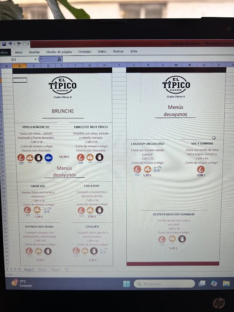 Menu_Taberna Restaurante El Típico Madrid_Olivar El_immagine_2