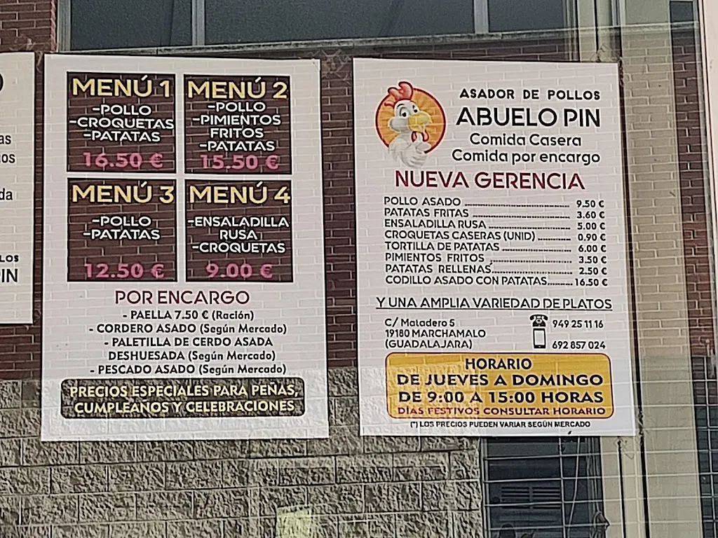 Menu_Asador de Pollos Abuelo 