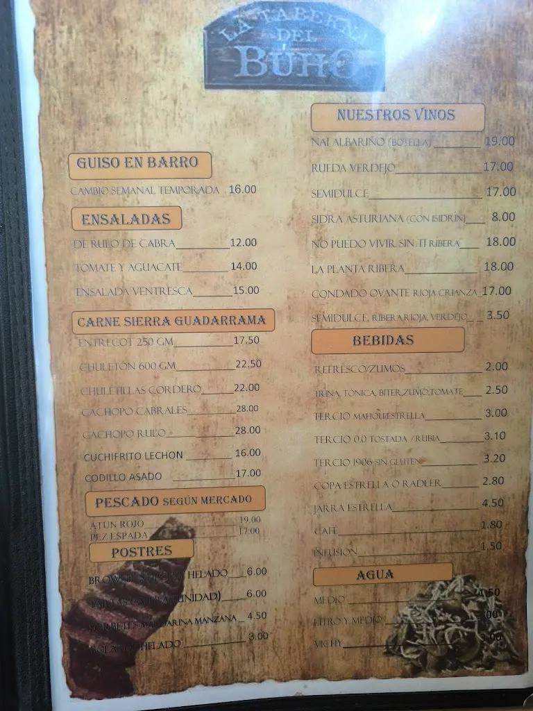 Menu_La Taberna del Buho h_Olmeda de Cobeta_image_3