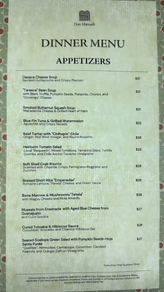 Menu_Don Manuel's_Pedregal El_image_2