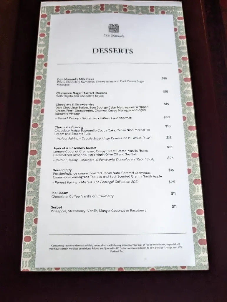 Menu_Don Manuel's_Pedregal El_image_3