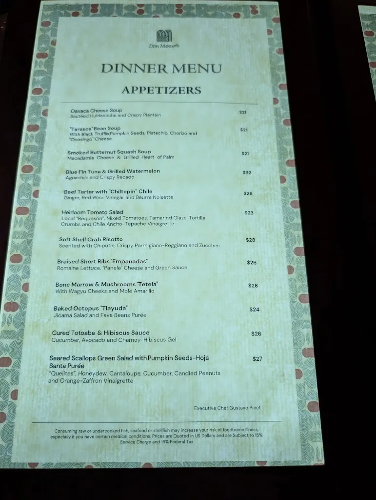 Menu_Don Manuel's_Pedregal El_image_4