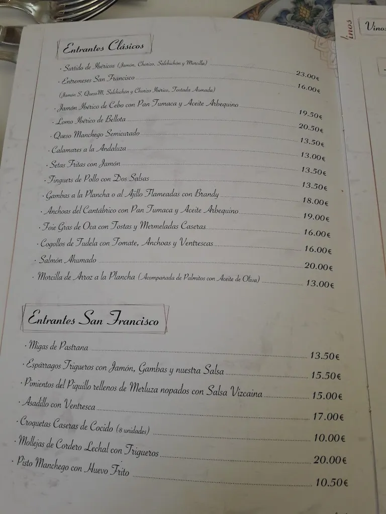 Menü_Restaurante Convento San Francisco_Pastrana_Bild_2