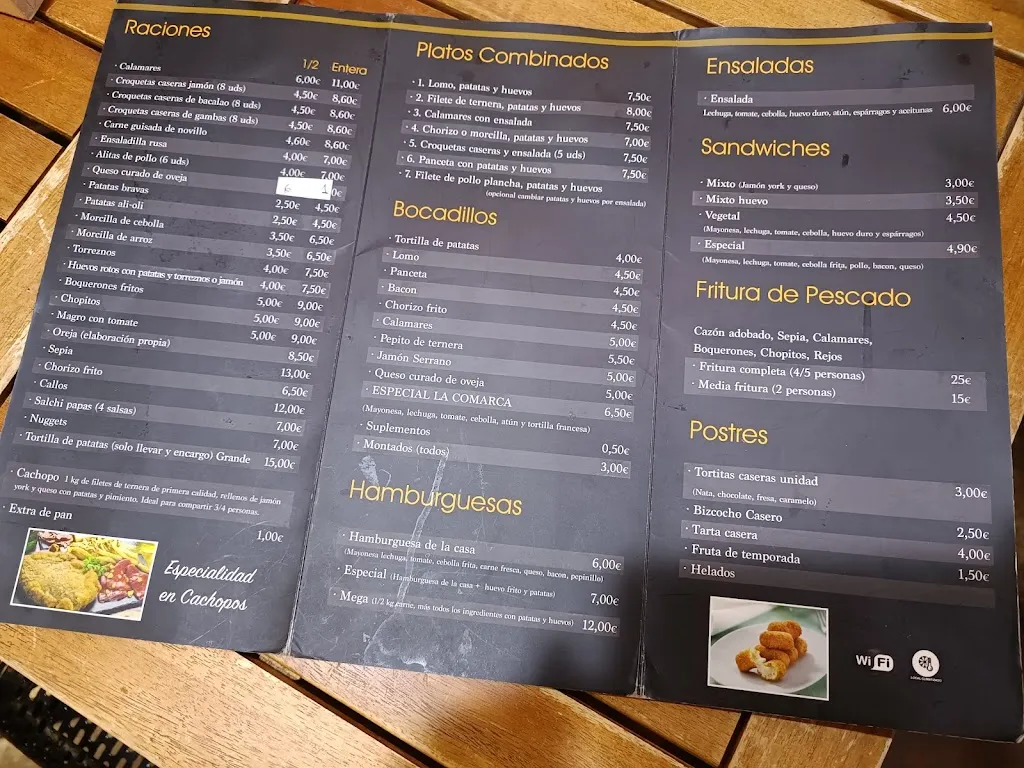 Menu_Bar tapas La Comarca_Pastrana_image_1