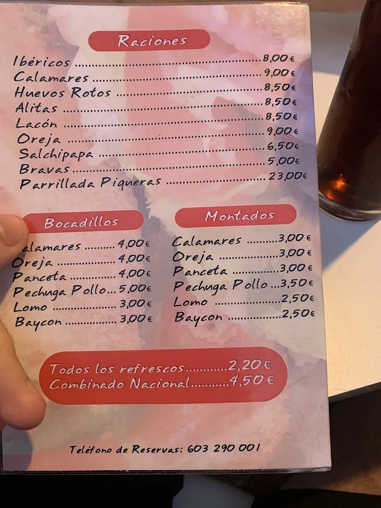 Menu_Bar cafetería Piqueras_Piqueras_image_2