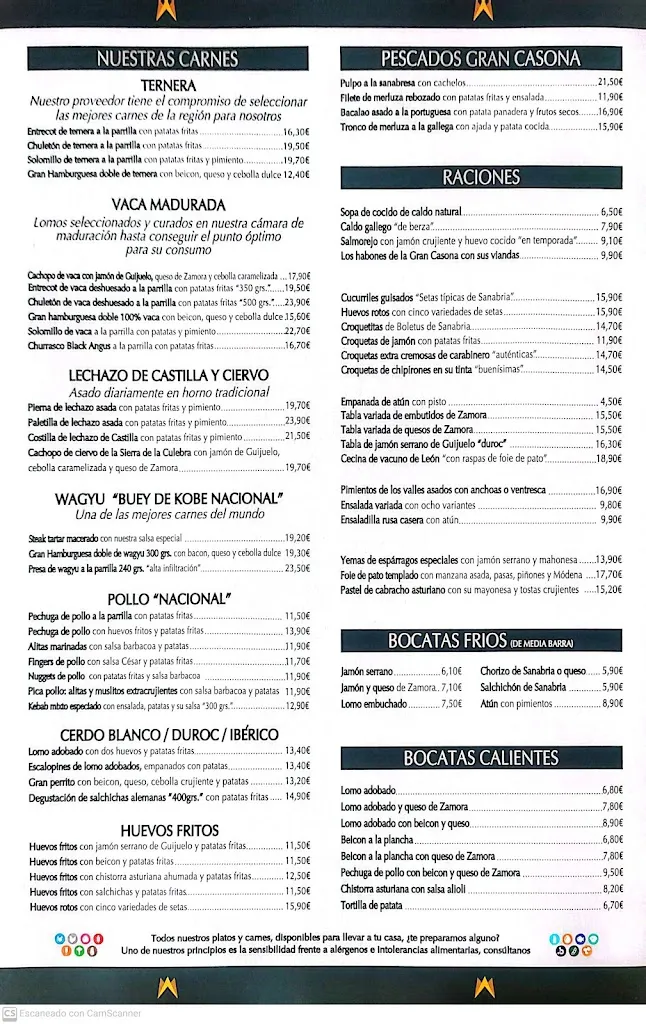 Menu_Gran Casona de Sanabria_Puebla de Beleña_image_1