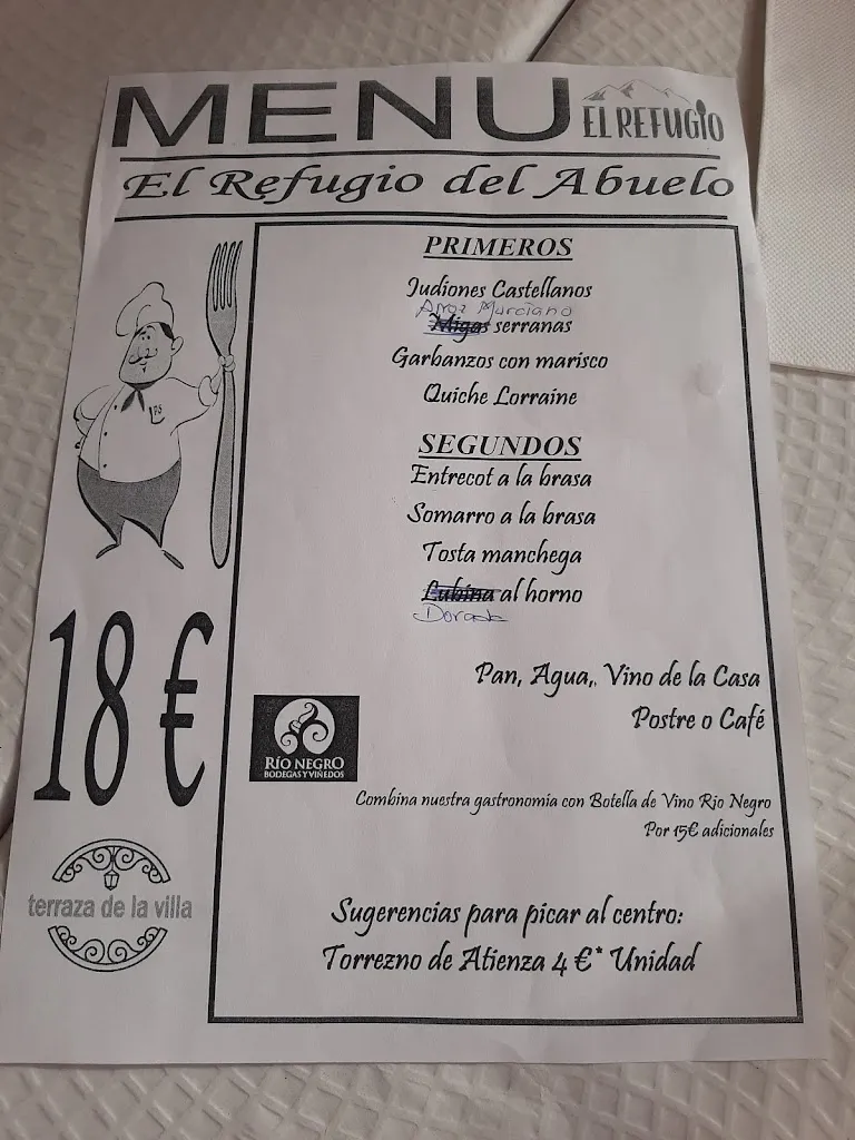 Menu_Bar Restaurante El Refugio Del Abuelo. Terraza De Verano, Piscina._Puebla de Beleña_image_1