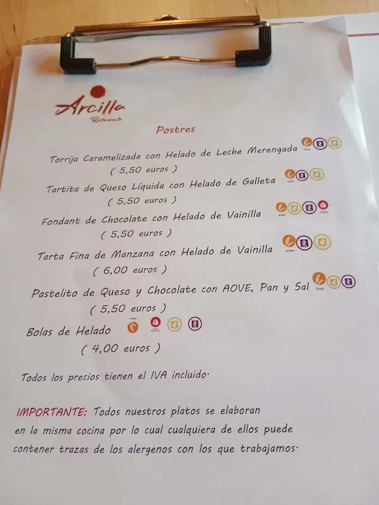 Menu_Restaurante Arcilla_Puebla de Valles_immagine_1