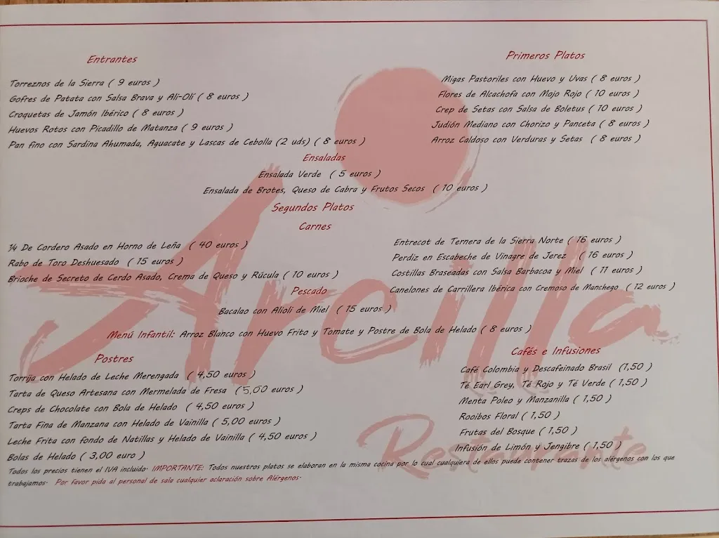 Menu_Restaurante Arcilla_Puebla de Valles_immagine_3