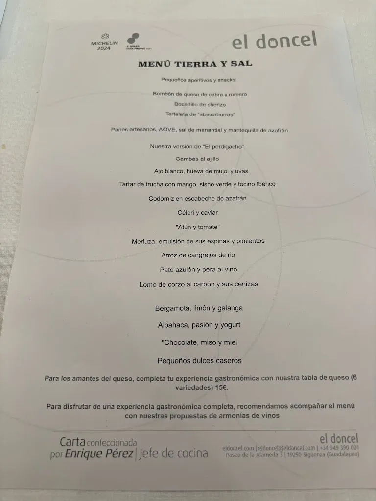 Menu_El Doncel Restaurante_Paredes de Sigüenza_image_2