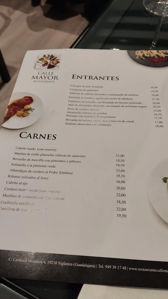 Menu_Restaurante Calle Mayor_Paredes de Sigüenza_immagine_1