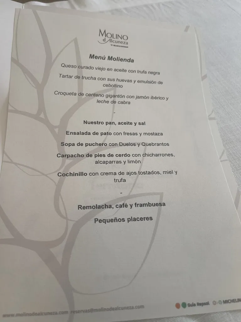 Menu_El Restaurante del Molino de Alcuneza_Paredes de Sigüenza_image_1