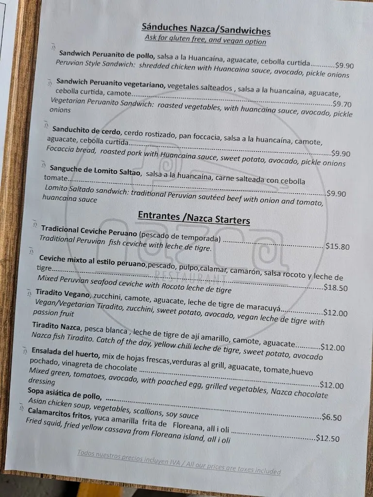 Menu_Nazca Esencia Restaurant_Galápagos_image_2