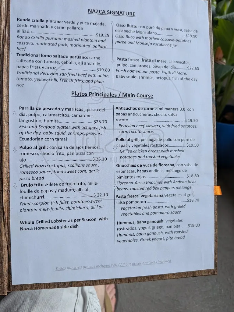 Menu_Nazca Esencia Restaurant_Galápagos_image_4
