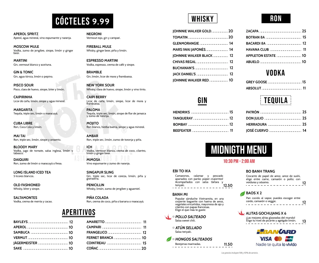 Menu_The Rock Galapagos_Galápagos_image_1