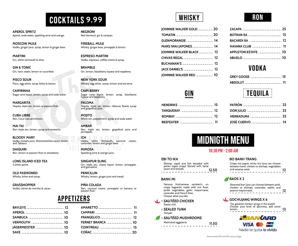 Menu_The Rock Galapagos_Galápagos_image_2