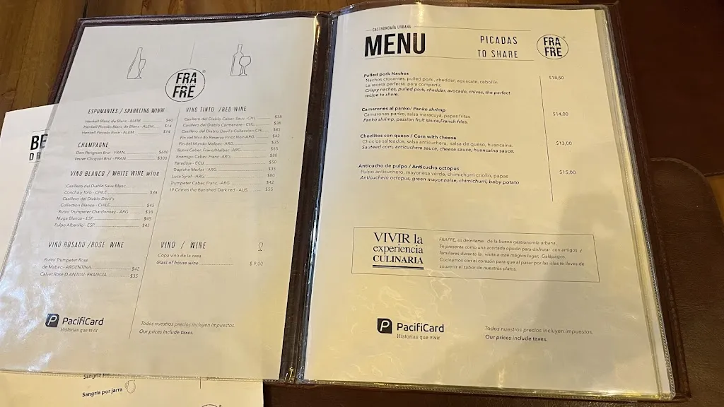 Menu_FRAFRE GASTROBAR_Galápagos_image_1