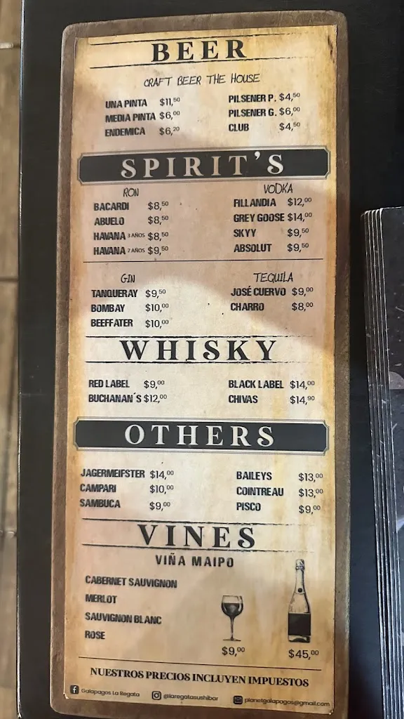 Menu_La Regata_Galápagos_immagine_3