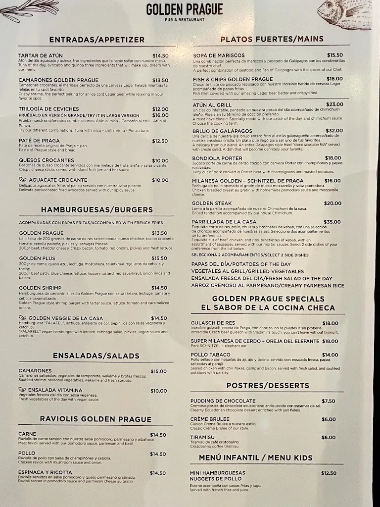 Menu_Golden Prague Pub_Galápagos_image_1