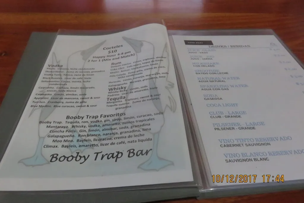 Menu_Booby Trap - Bar Restaurant_Galápagos_image_3