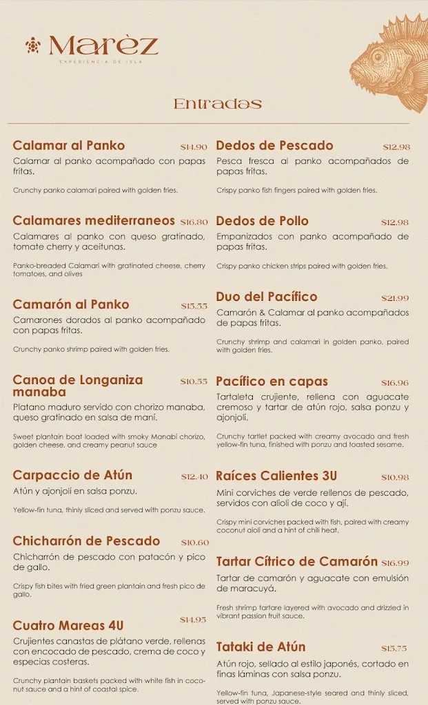 Menu_Marez Restaurant_Galápagos_image_4