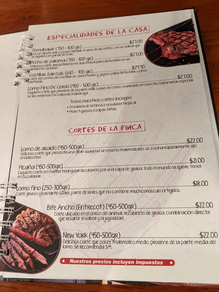 Menu_Finca Grill Restaurante_Galápagos_image_1