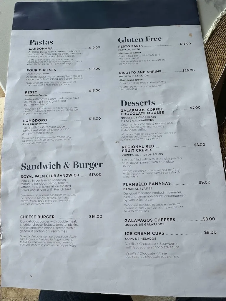 Menu_Royal Palm Curio Galapagos - The Highland Cafe_Galápagos_image_2