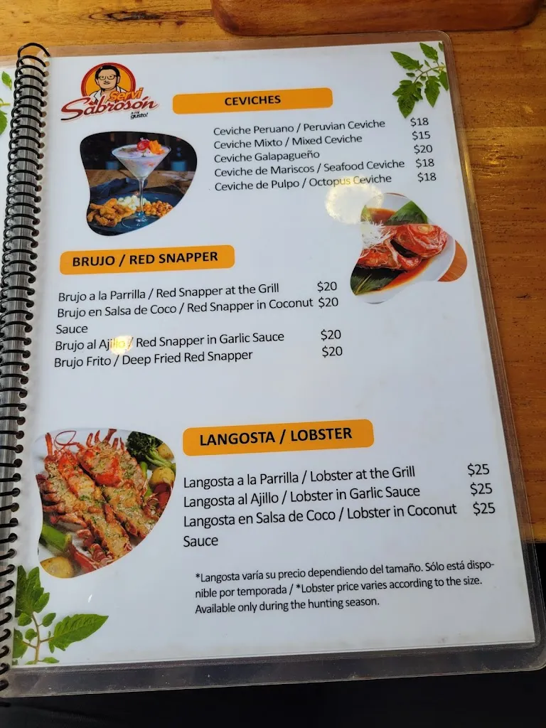 Menu_Servi Sabroson_Galápagos_image_2