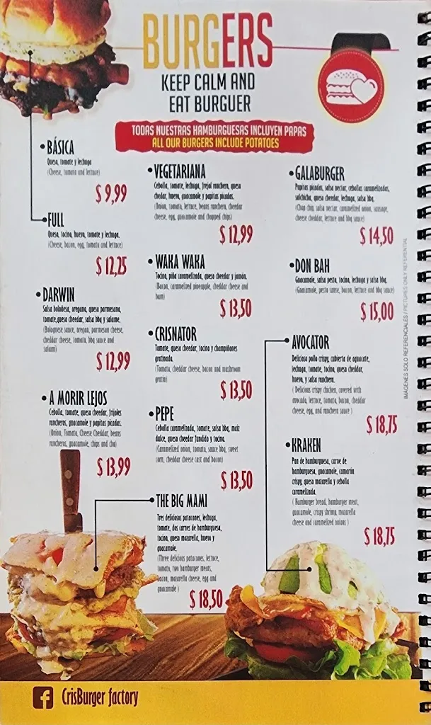 Menu_Cri's Burgers_Galápagos_image_1