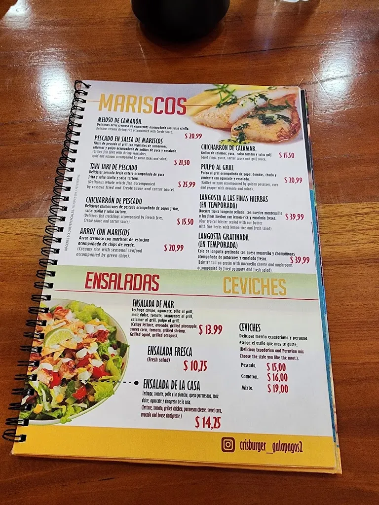 Menu_Cri's Burgers_Galápagos_image_3